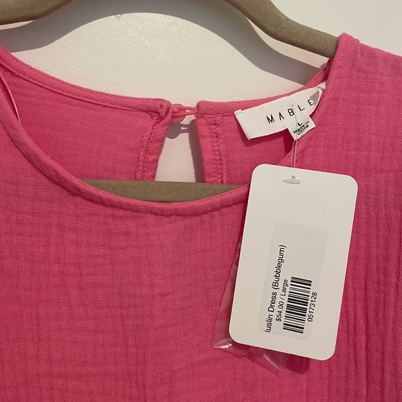 Ava Muslin Dress in Bubblegum Pink size Large NWT - Picture 3 of 5